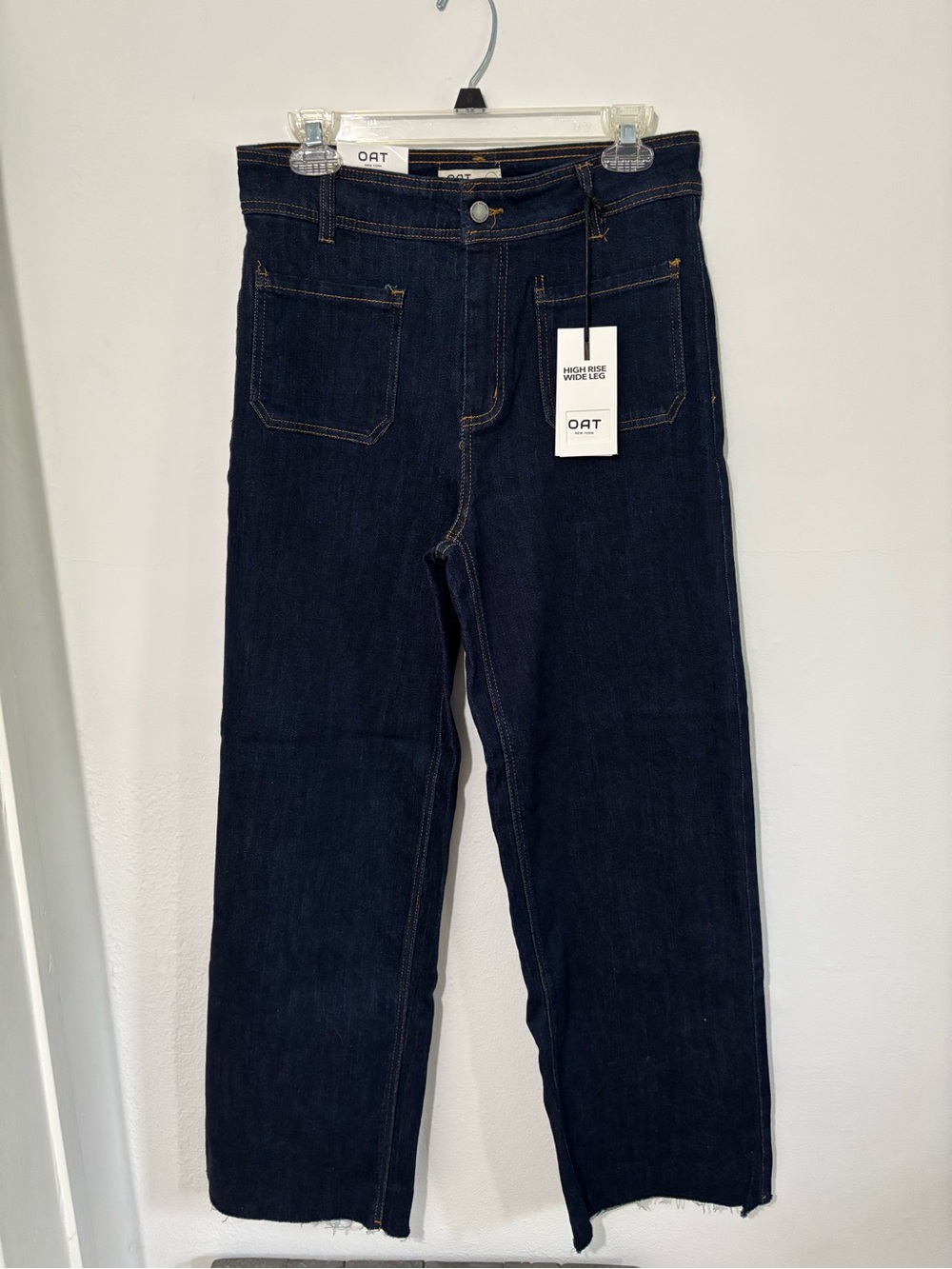 Oat New York Dark Indigo High Rise Wide-Leg Jeans